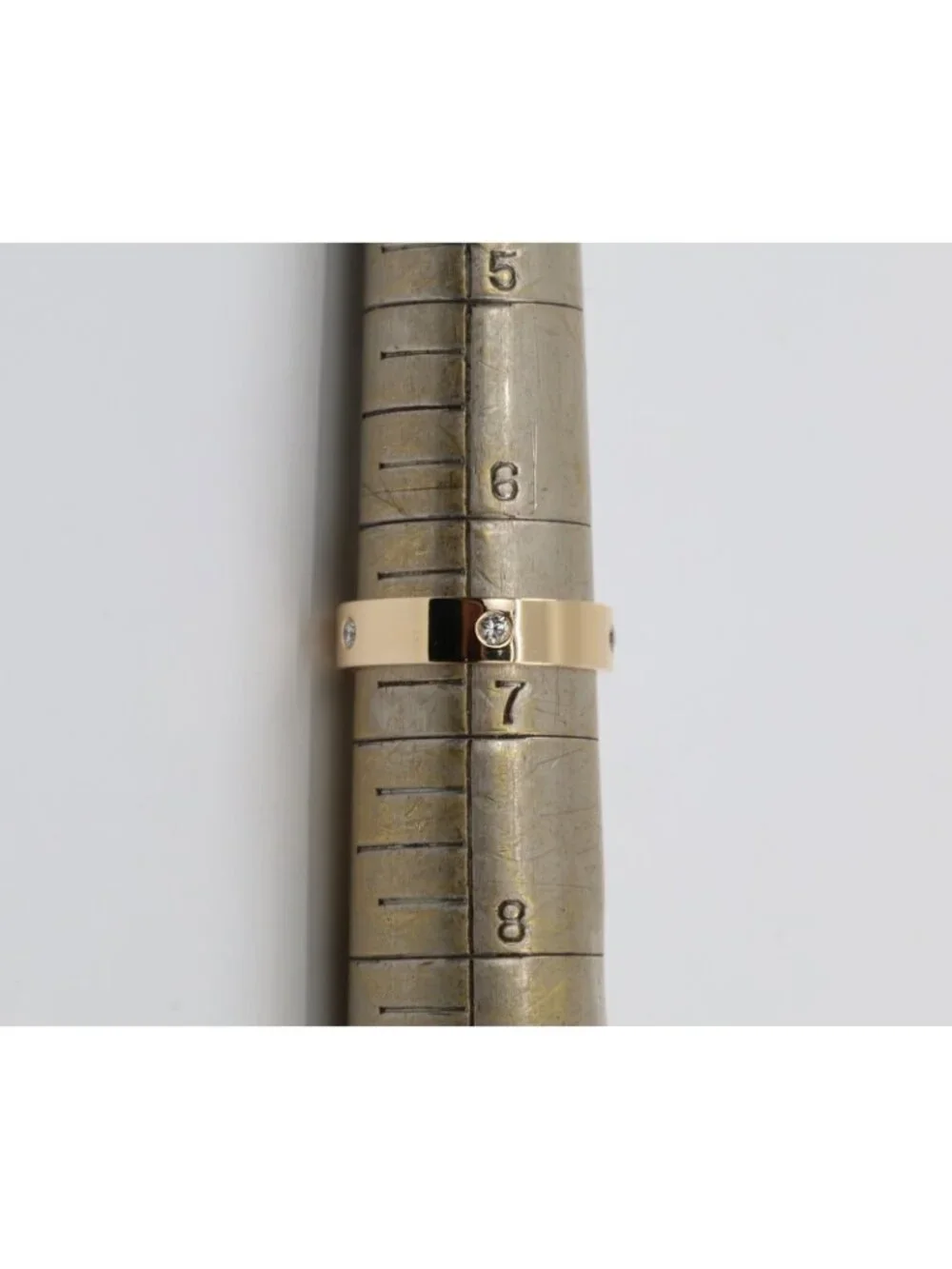 14K Solid Yellow Gold Flush Set Diamond Eternity Wedding Band Ring - Size 6.50